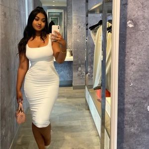 aritzia white midi dress